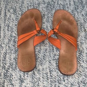 Lilly Pulitzer McKim Sandals 9M Orange leather